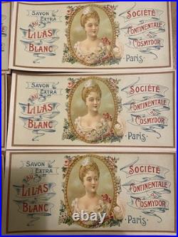 100 Etiquettes Cosmydor Savon Lilas blanc, Art Deco