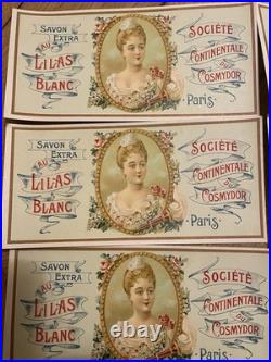 100 Etiquettes Cosmydor Savon Lilas blanc, Art Deco