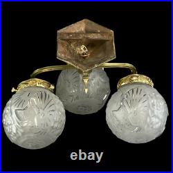 2 X ART DECO Muller Frères Appliques Murales Motifs De Paon Lampes Années 1930