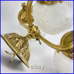 2 X ART DECO Muller Frères Appliques Murales Motifs De Paon Lampes Années 1930