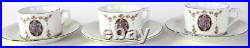 3x Service Tasse de Collection Königszelt Porcelaine Rose Violette Art Déco 1928