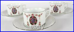3x Service Tasse de Collection Königszelt Porcelaine Rose Violette Art Déco 1928