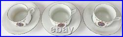 3x Service Tasse de Collection Königszelt Porcelaine Rose Violette Art Déco 1928