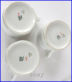 3x Service Tasse de Collection Königszelt Porcelaine Rose Violette Art Déco 1928
