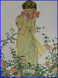 A. E. Marty Des roses parfum de Rigaud rare planche publicitaire de 1913