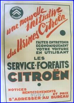 AFFICHE ANCIENNE 1933 USINES CITROEN SERVICE FORFAIT ART DECO litho 120X80 cm