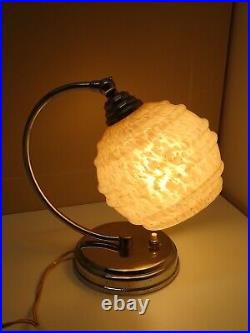 - ANCIENNE LAMPE A POSER art déco BOULE CLICHY VINTAGE FONCTIONNE COLLECTION D