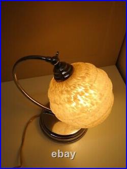 - ANCIENNE LAMPE A POSER art déco BOULE CLICHY VINTAGE FONCTIONNE COLLECTION D