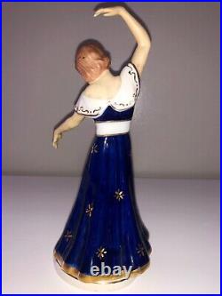 ANTIQUE ROYAL DUX Art Deco Lady Femme Garçonne Danseuse figure figurine porcelaine