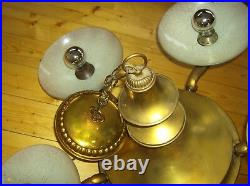 ART DECO ART NOUVEAU CHANDELIER Lustre vintage/purement laiton chandelier 5 Light