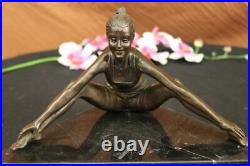 ART DECO BELLE Yoga Dancer Sculpture en Bronze Statue Hot Cast Figurine Figure No Reserve