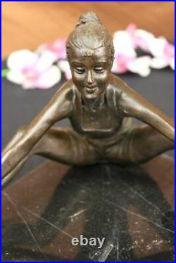 ART DECO BELLE Yoga Dancer Sculpture en Bronze Statue Hot Cast Figurine Figure No Reserve
