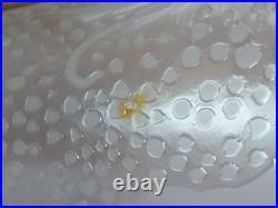 ART DECO LEUNE Grand Vase Verre dépoli gravé à l'acide Décor Chardons COLLECTION