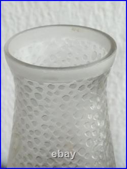 ART DECO LEUNE Grand Vase Verre dépoli gravé à l'acide Décor Chardons COLLECTION