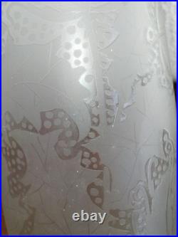 ART DECO LEUNE Grand Vase Verre dépoli gravé à l'acide Décor Chardons COLLECTION
