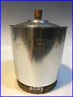 ART DECO lurelle Guild Kensington Aluminium HUMIDOR/Boîte 1937 GUN CLUB TROPHY