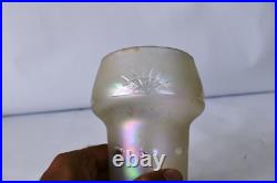 Abat-Jour Vintage En Verre Iridescent Doré Émaillé Art Déco Éclairage Collection