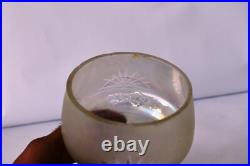 Abat-Jour Vintage En Verre Iridescent Doré Émaillé Art Déco Éclairage Collection