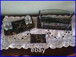 Accessoire (3) de bureau Art deco Marbre PORTO Encrier Buvard + Porte-lettres