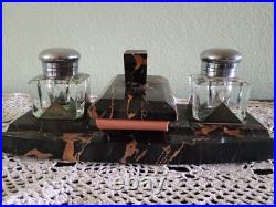 Accessoire (3) de bureau Art deco Marbre PORTO Encrier Buvard + Porte-lettres