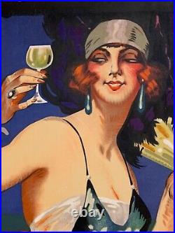 Affiche ART DECO de 1925 ENTOILEE FAP' ANIS par DELVAL en 120 X 160 CMS