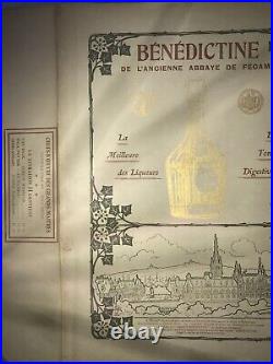 Affiche Art Deco 1904. Bénédictine De L Abbaye De Fecamp 2 Faces 51x39