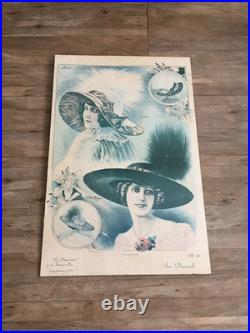 Affiche Art Déco Années Folles les chapeaux de la femme publicitaire-vintage Affiche Art Déco Années Folles les chapeaux de la femme publicitaire-vintage