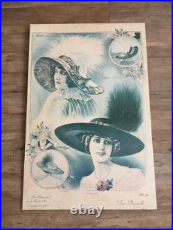 Affiche Art Déco Années Folles les chapeaux de la femme publicitaire-vintage Affiche Art Déco Années Folles les chapeaux de la femme publicitaire-vintage