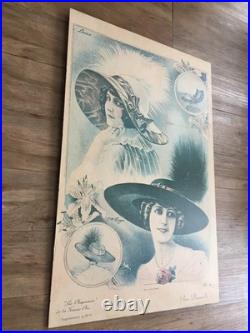 Affiche Art Déco Années Folles les chapeaux de la femme publicitaire-vintage Affiche Art Déco Années Folles les chapeaux de la femme publicitaire-vintage