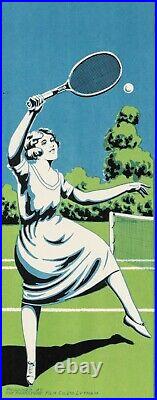 Affiche Art Deco Originale Film The Art of Tennis Wimbledon Sport 1920
