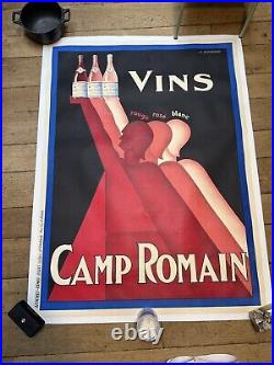 Affiche Art Deco Originale Gadoud Camp Romain Vin Provence Syrah 1930