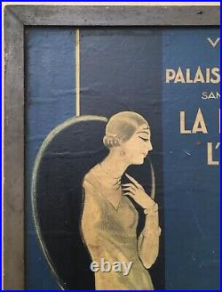 Affiche Originale Ancienne Art Déco Emilio Vila La Nuit de l'Élégance Nice 1927