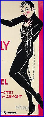 Affiche Originale Art Deco Gesmar Spinelly Music Hall Comedy Hotel 1919