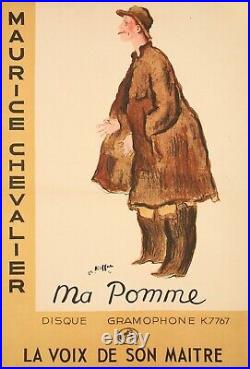 Affiche Originale Art Deco Kiffer Maurice Chevalier Ma Pomme Pathé 1937