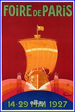 Affiche Originale Art Deco Pierre Commarmond Foire de Paris CCIP 1927