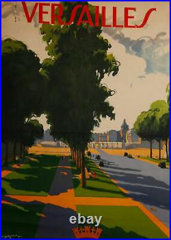 Affiche Rene Aubert Versailles Sejour Ideal Chemins De Fer De L Etat Art Deco Z