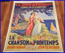 Affiche/Riviera/affiche ancienne, Art Déco, 1930/le petit parisien