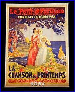 Affiche/Riviera/affiche ancienne, Art Déco, 1930/le petit parisien