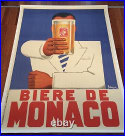 Affiche bière, Monaco, affiche ancienne, Art Déco, 1930