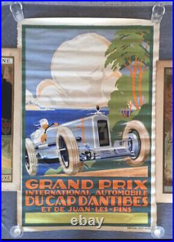 Affiche course automobile, A. KOW, affiche Ancienne, Antibes, Art Deco, grand Prix