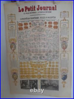 Affiche le petit journal 1906 Monnaie Pièce OR Femme Art Deco style Mucha