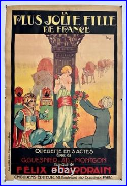 Affiche orientaliste Art Déco La plus Jolie Fille de France / Atelier Faria Affiche orientaliste Art Déco La plus Jolie Fille de France / Atelier Faria