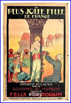 Affiche orientaliste Art Déco La plus Jolie Fille de France / Atelier Faria Affiche orientaliste Art Déco La plus Jolie Fille de France / Atelier Faria