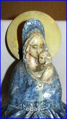 Alfons Noseda statue religieuse art déco maria avec enfant Faïence Flamande BE