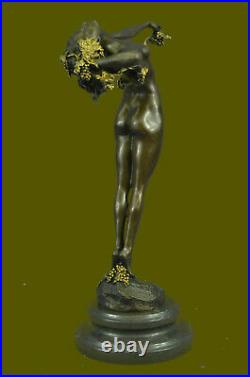 Américain Art Nouveau Bronze Sculpture Vigne Par Harriet Frishmuth Doré Déco Art