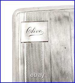 Ancien Art Déco Doré Et Argent Sterling Cigarette Porte-Cartes Inscrit Clive Ancien Art Déco Doré Et Argent Sterling Cigarette Porte-Cartes Inscrit Clive