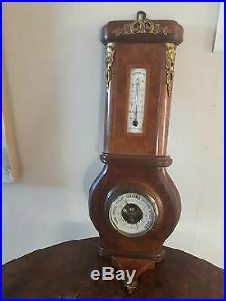 Ancien Barometre Thermometre Annees 30 Art Deco Monture Bronze