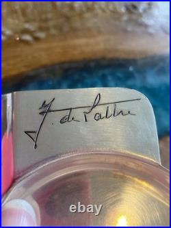 Ancien Cendrier de Christofle Luc Lanel Métal Argenté Signé De Pathé ART DECO