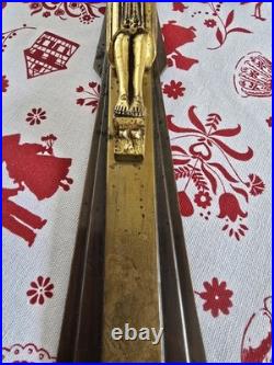 Ancien Crucifix Art-deco Christ En Bronze