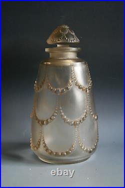 Ancien Flacon De Parfum Art Deco Rene Lalique Perles C. 1926 Modele 600
